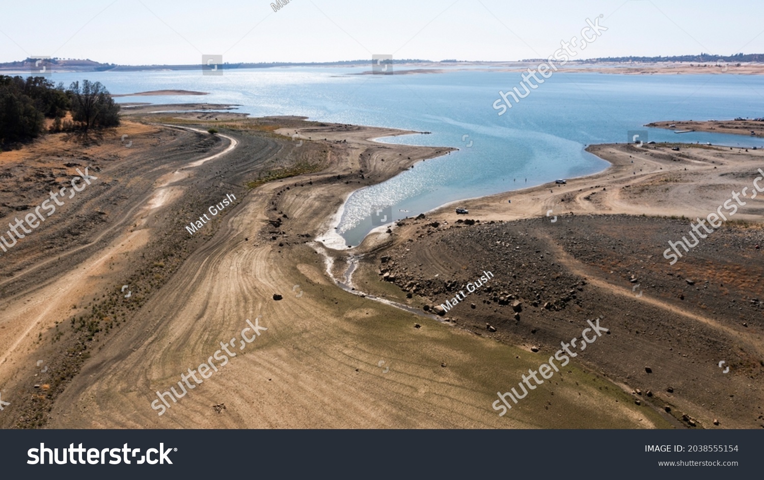 Aerial View Severe Drought Conditions Folsom Stock Photo 2038555154 ...