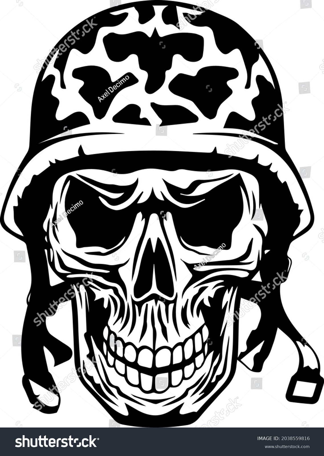 Vectorized Illustration Skull Helmet Stock Vector (Royalty Free ...