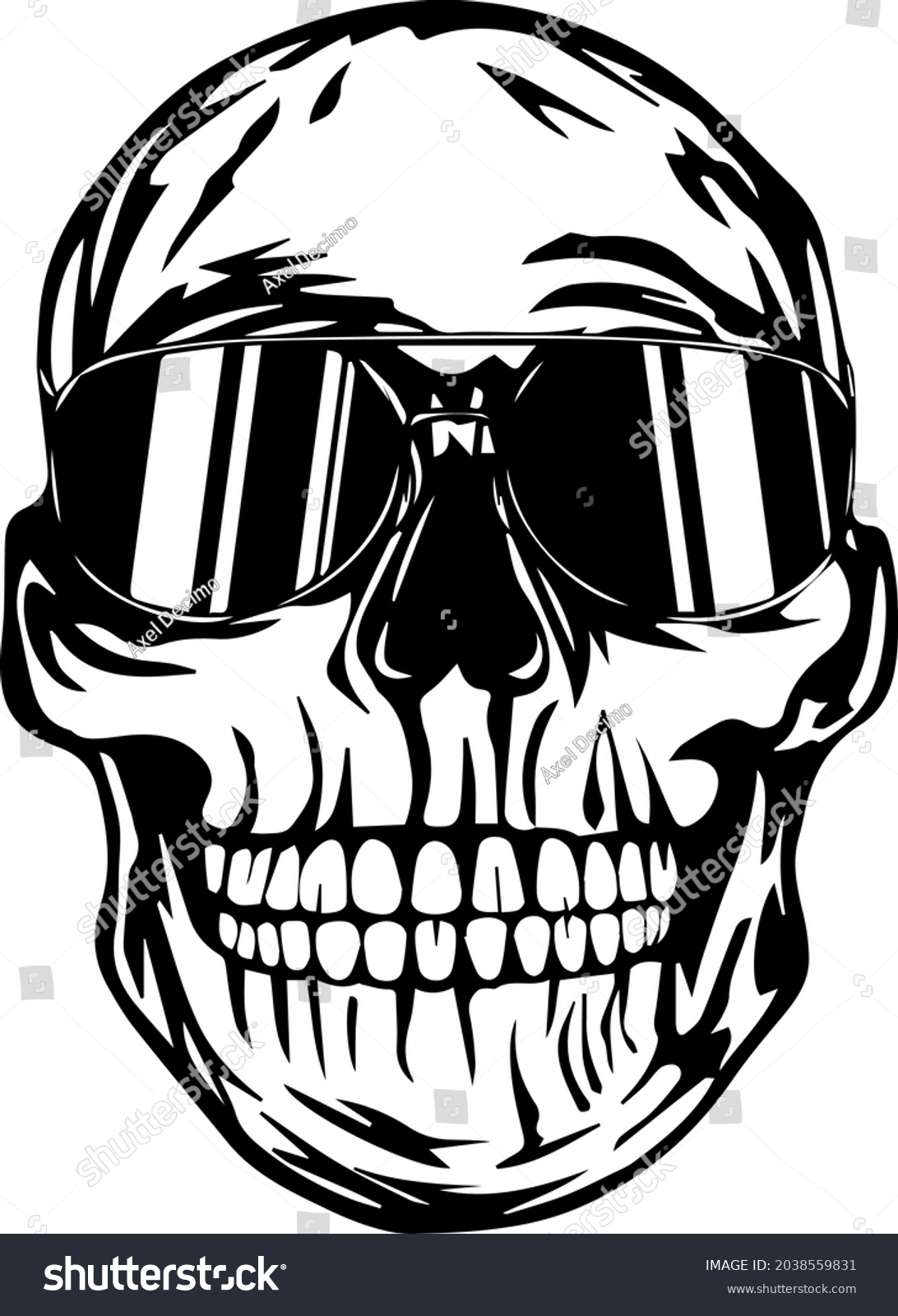 Vectorized Illustration Skull Glasses Stock Vector (Royalty Free ...