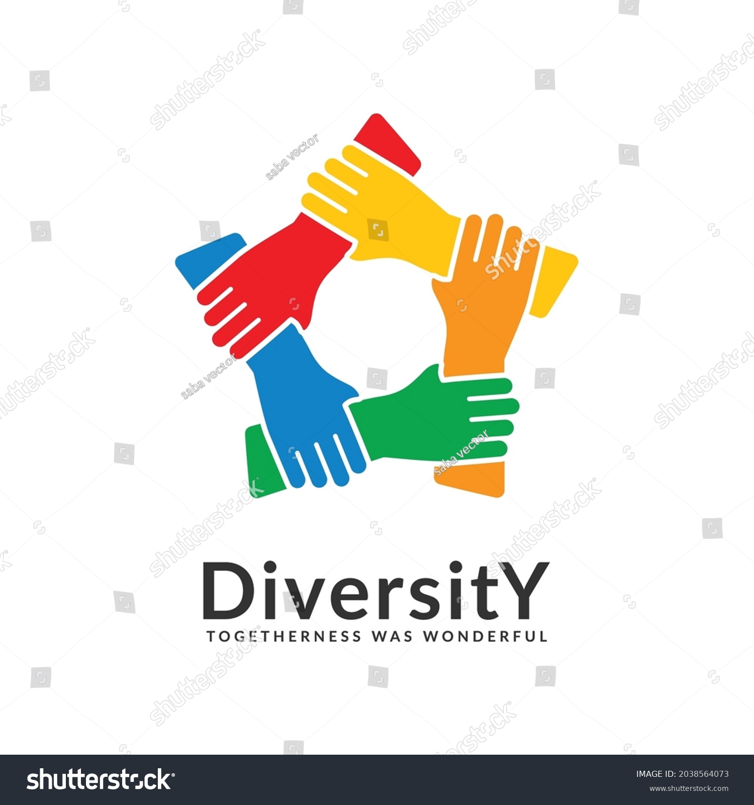 Diversity Togetherness Logo People Network Together Stock Vector ...