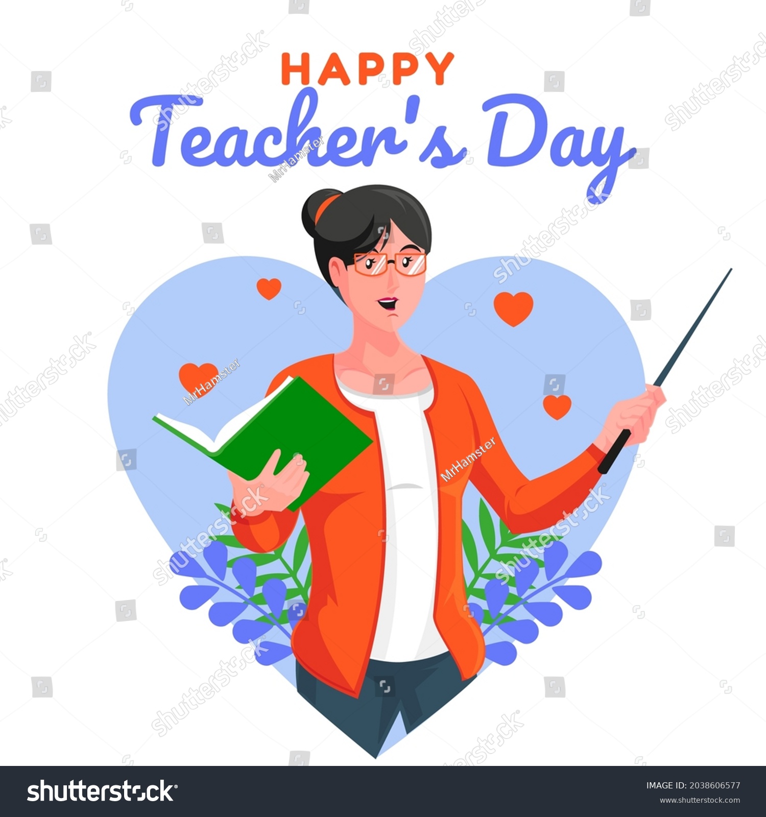 Happy Teachers Day Thank You Teacher Stock Vector (Royalty Free ...