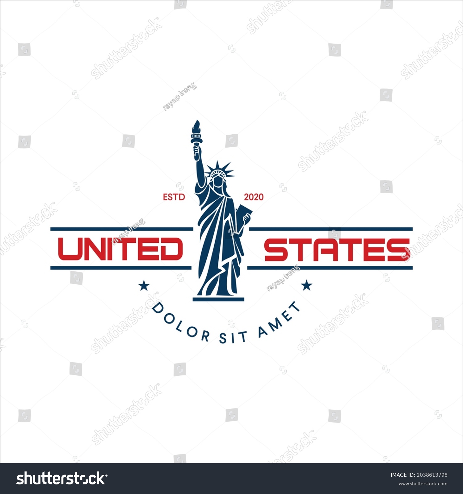 Statue Liberty Logo Design Vector New Stock Vector (Royalty Free ...