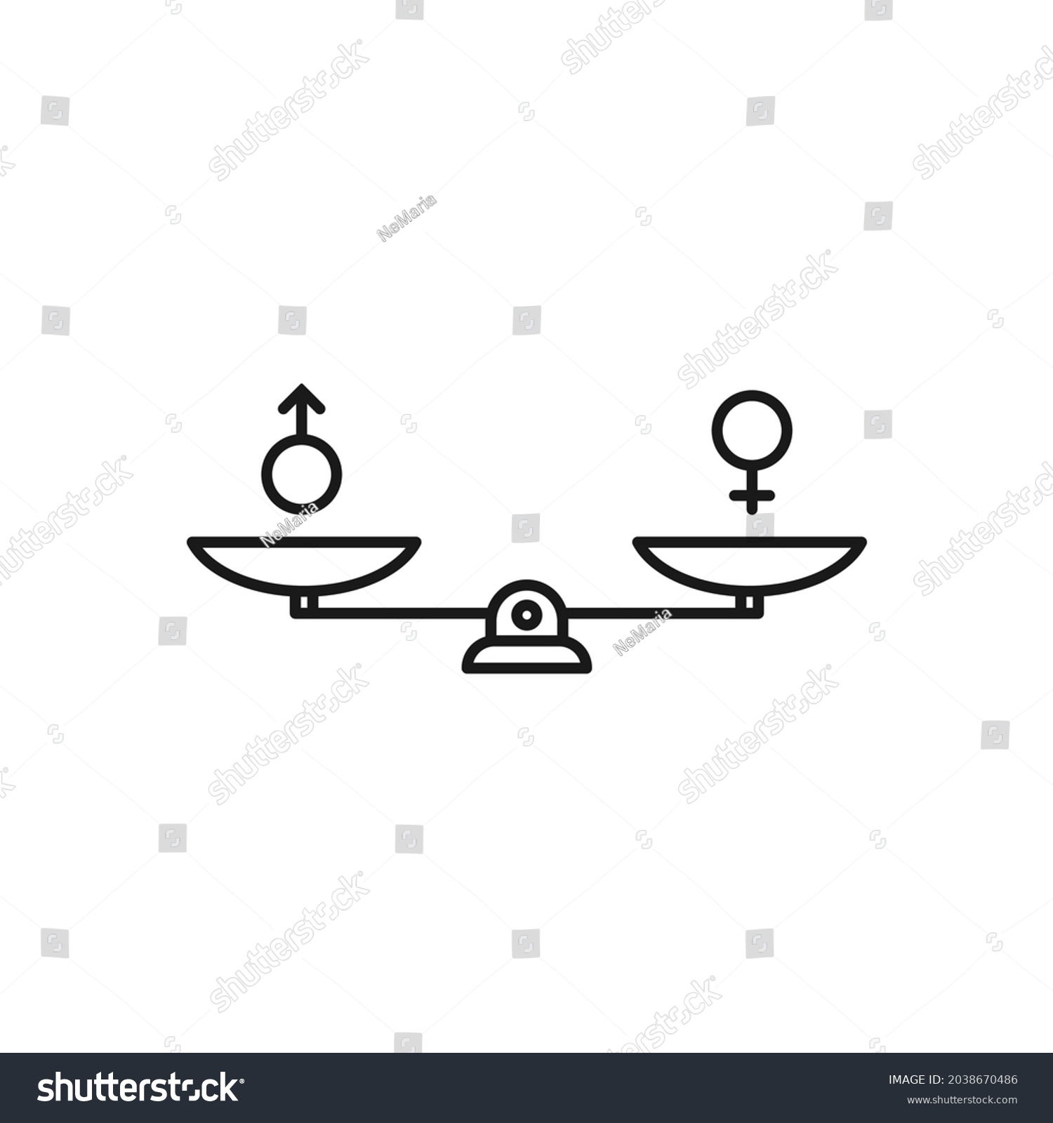 Gender Sexual Equality Concept Scales Male Stock Vector Royalty Free 2038670486 Shutterstock 5800