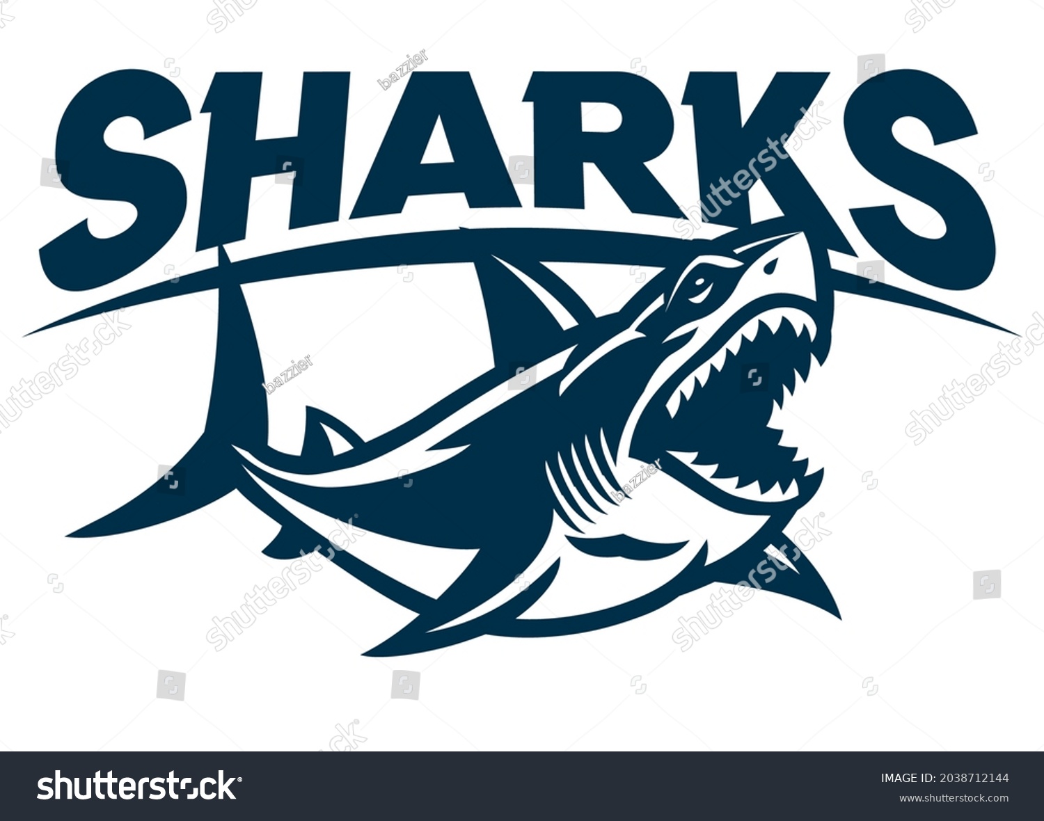 Great White Shark Mascot Logo Stock Vector (Royalty Free) 2038712144 ...