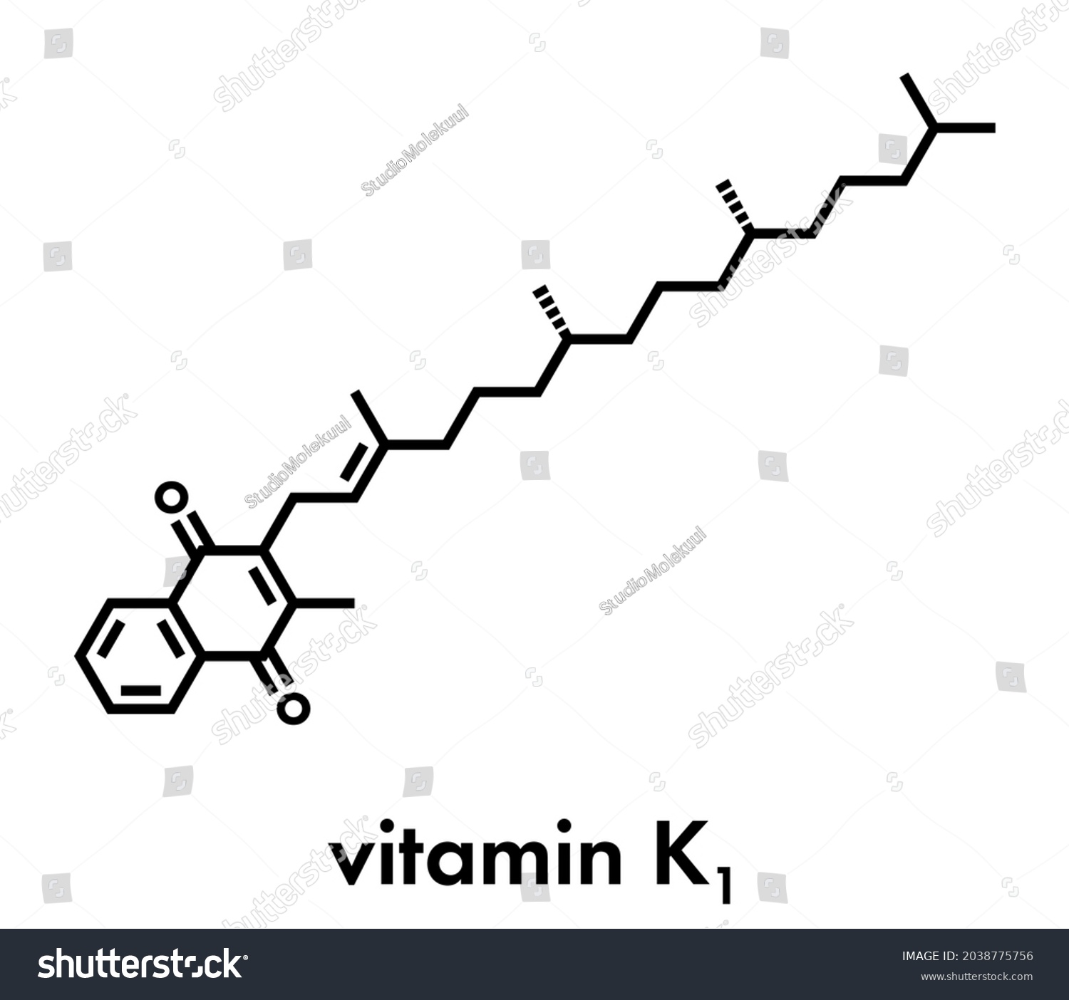 Vitamin K K1 Phylloquinone Phytomenadione Molecule Stock Vector ...