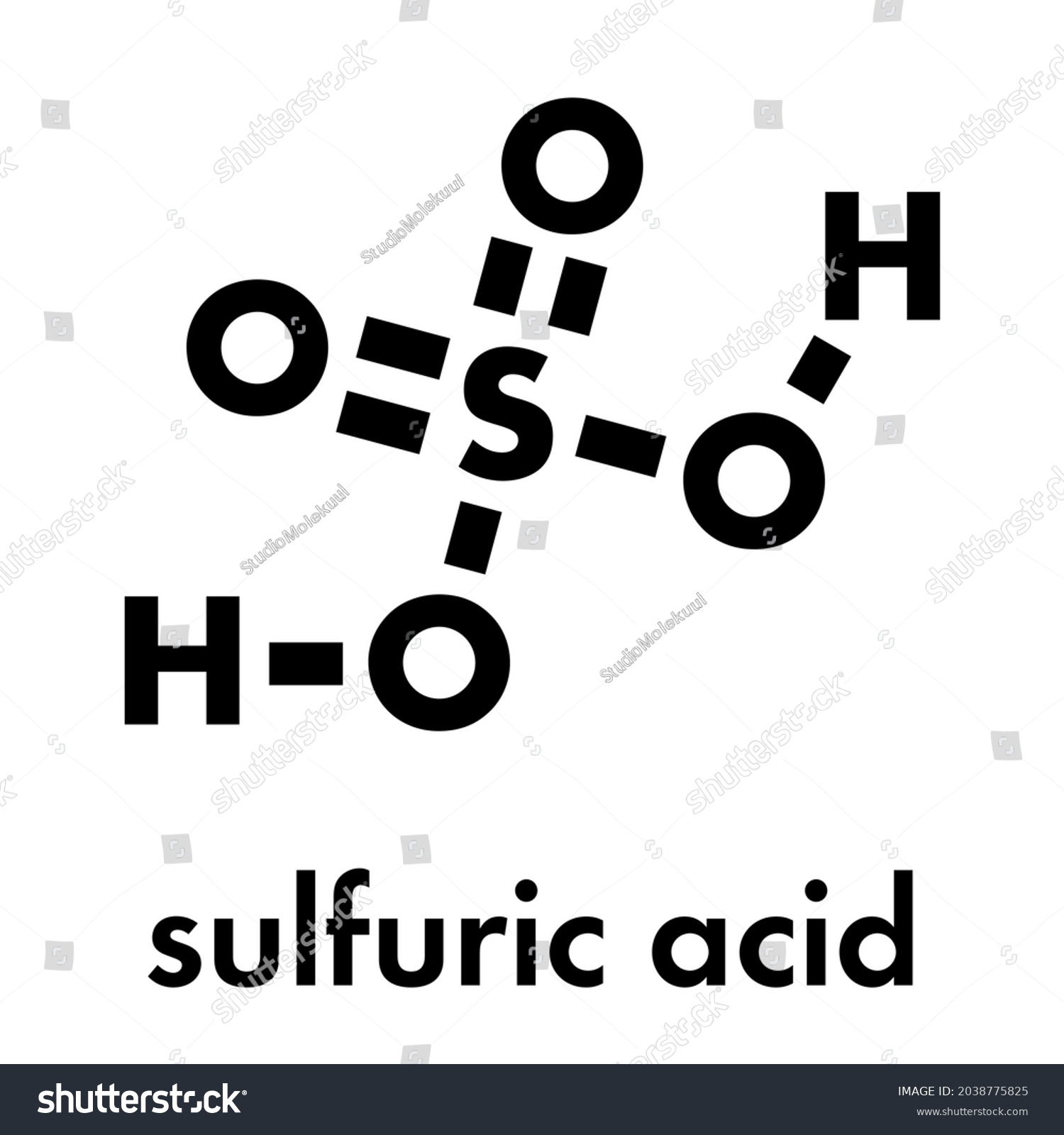 Sulfuric Acid H2so4 Strong Mineral Acid Stock Vector Royalty Free 2038775825 Shutterstock 