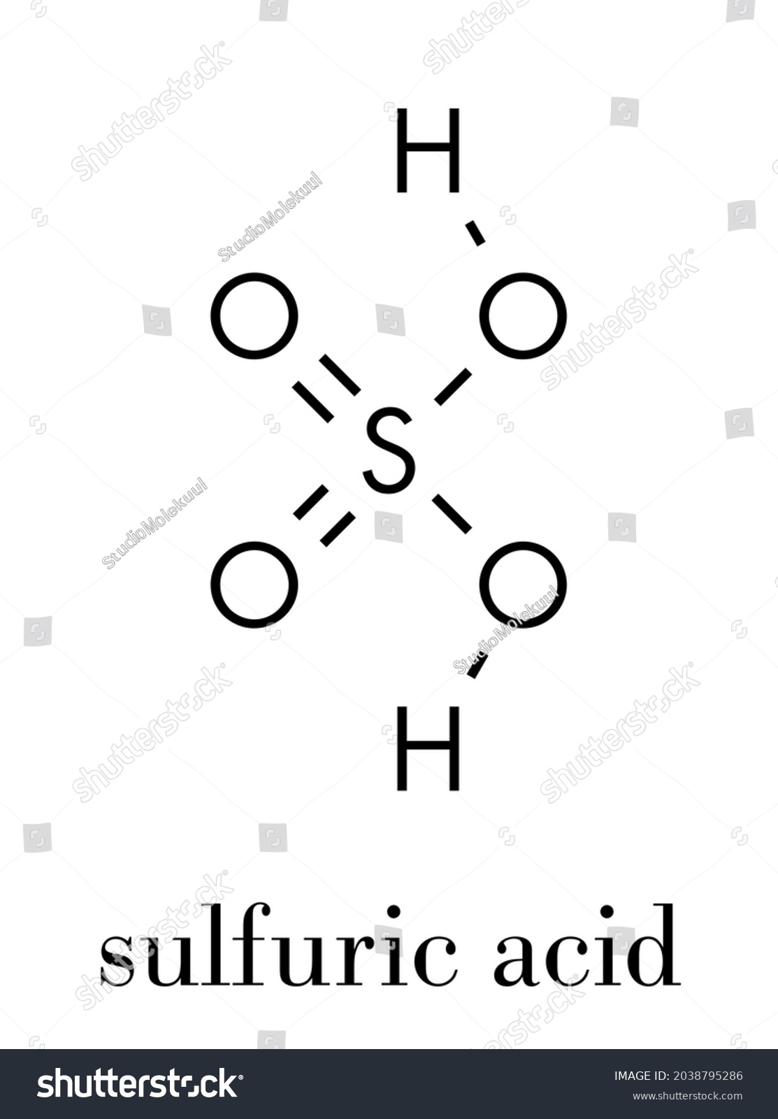 Sulfuric Acid H2so4 Strong Mineral Acid Stock Vector Royalty Free 2038795286 Shutterstock 8432