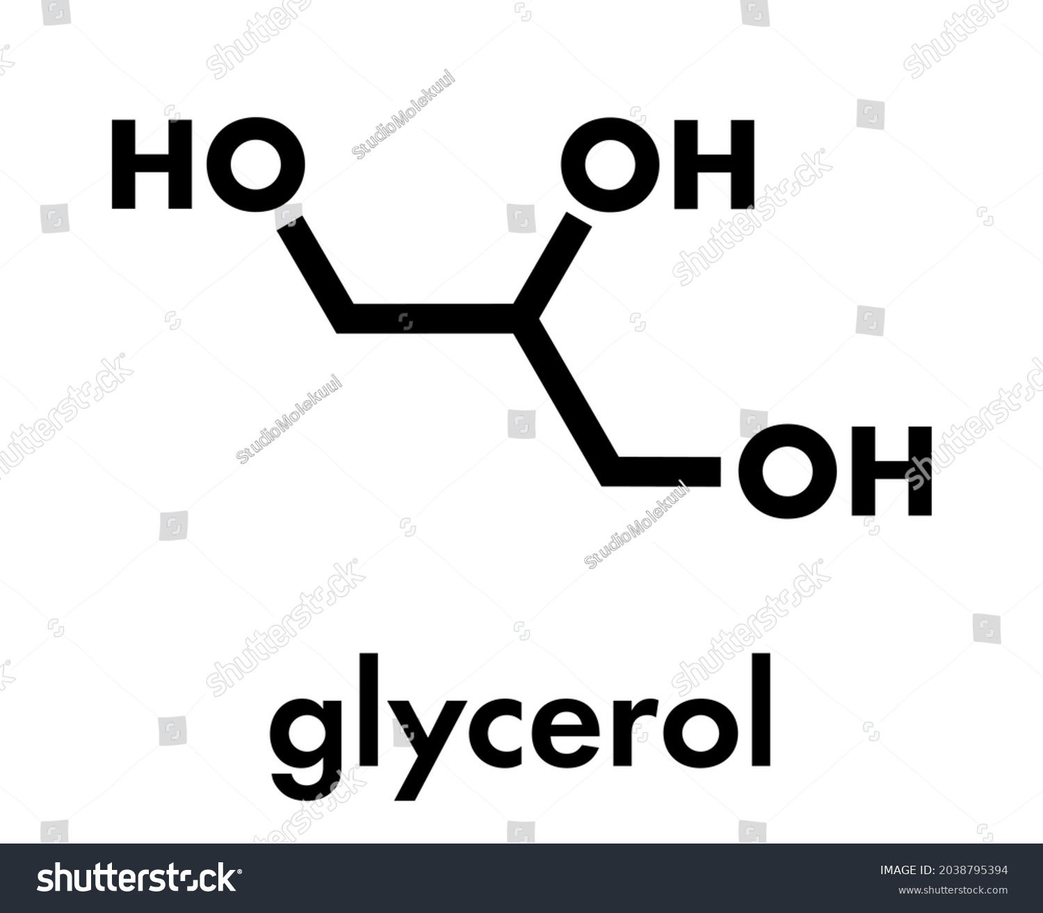 Glycerol Glycerin Molecule Produced Fat Oil Stock Vector (Royalty Free ...