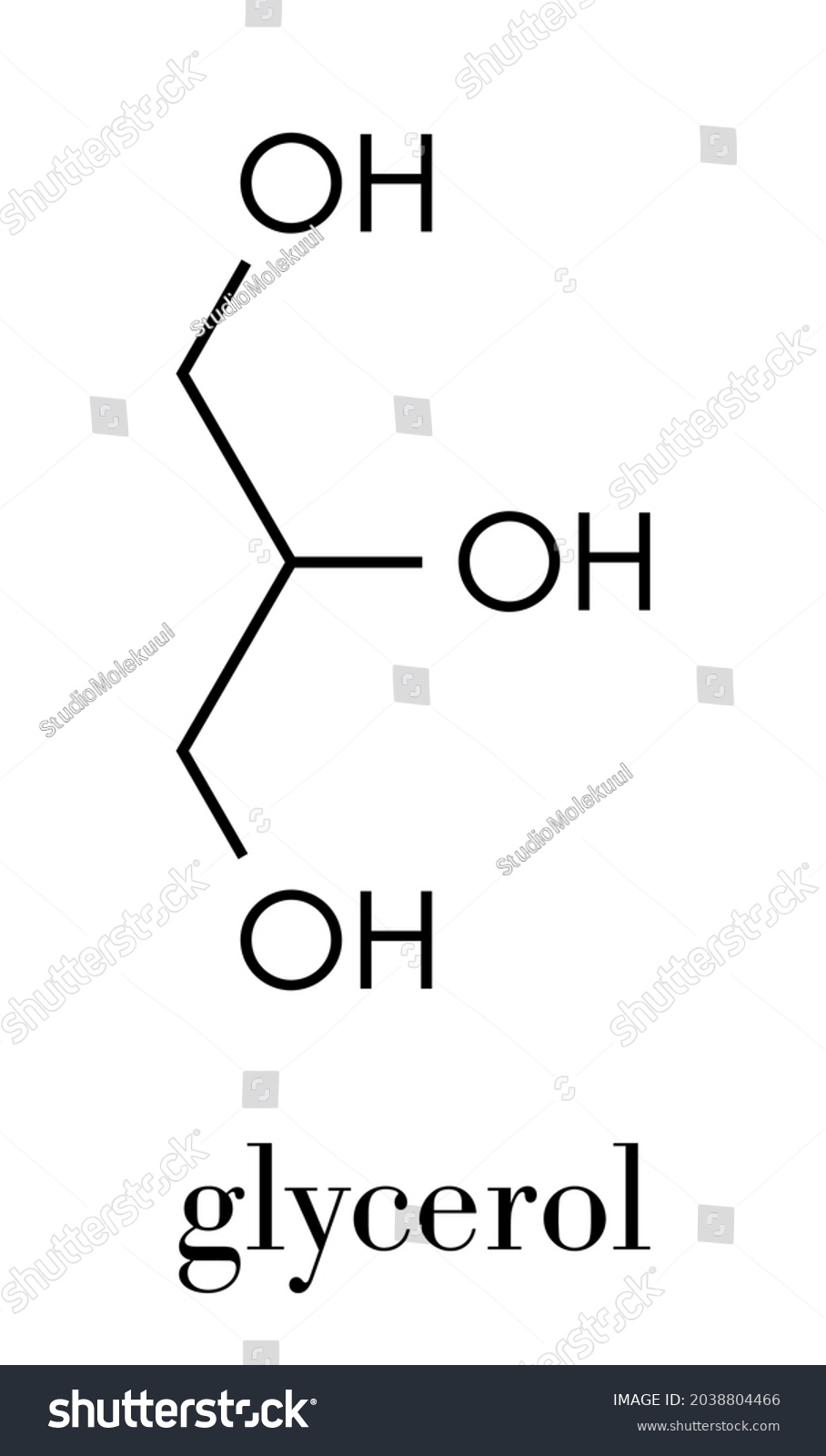 Glycerol Glycerin Molecule Produced Fat Oil Stock Vector (Royalty Free ...