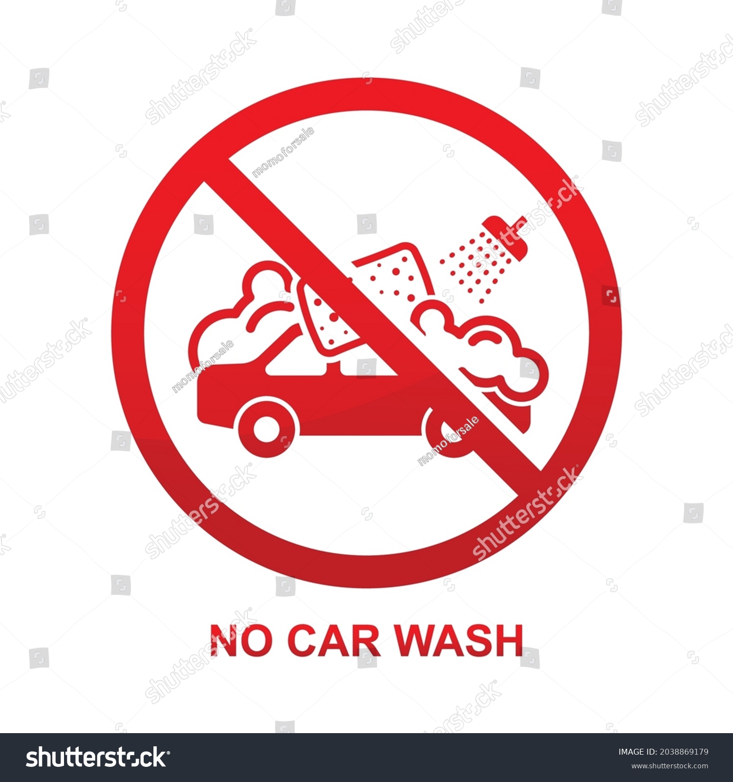 No Car Wash Sign Isolated On 库存矢量图（免版税）2038869179 Shutterstock