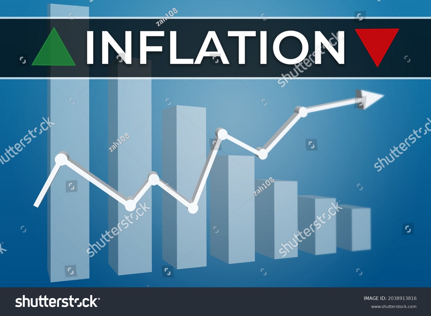 Inflation Chart On Blue Finance Background Stock Illustration ...