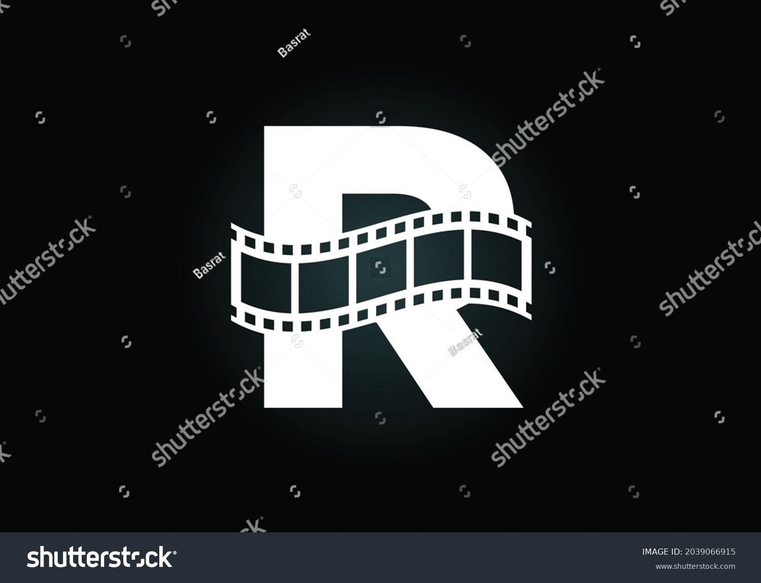 Initial R Monogram Alphabet Incorporated Film Stock Vector (Royalty ...