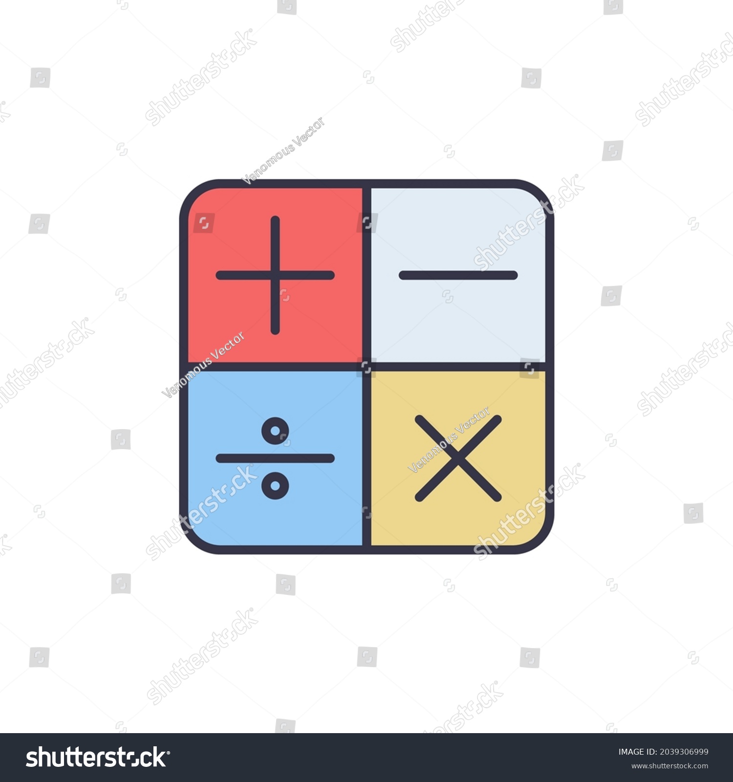 Math Operations Calculator Vector Concept Creative Stock Vector ...