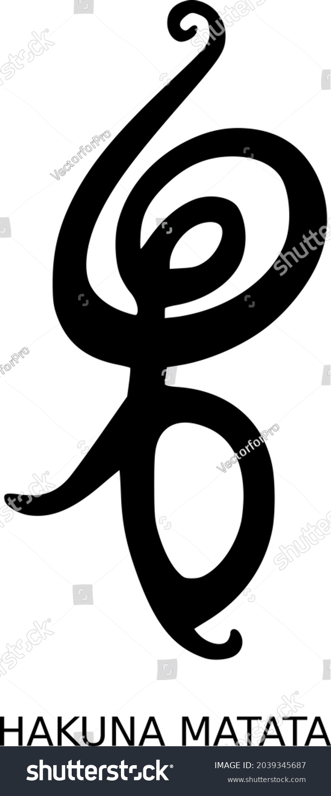 Vektor Stok Vector Hakuna Matata Symbol Black White (Tanpa R