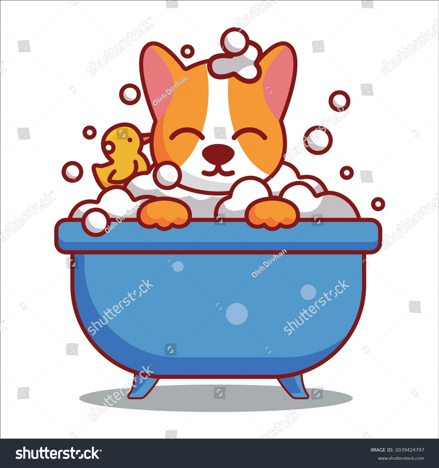 Bathing Dog Cartoon Dog Bath Stock Vector (Royalty Free) 2039424797 ...