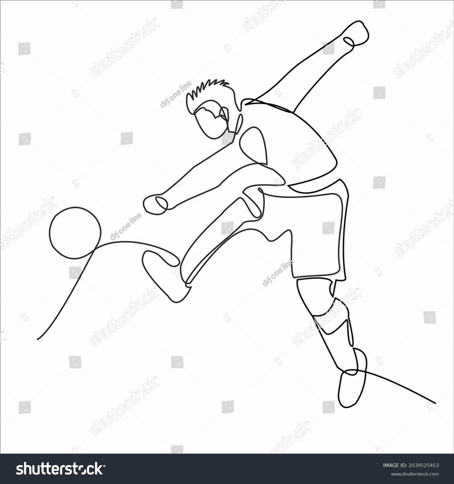 Continuous Line Drawing Illustration Showing Soccer Stock Vector ...