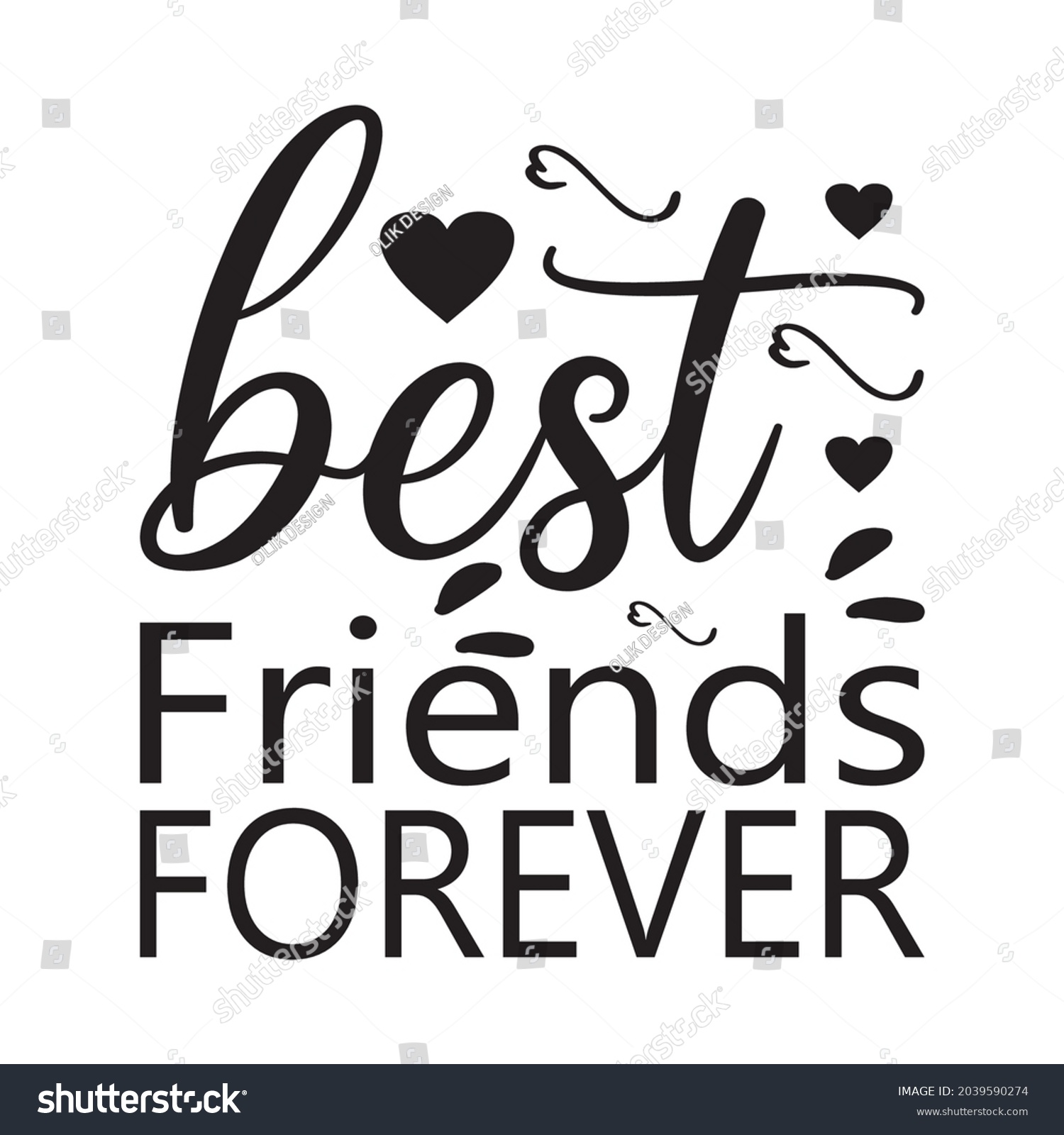 Best Friends Forever Quote Letter Stock Vector (Royalty Free