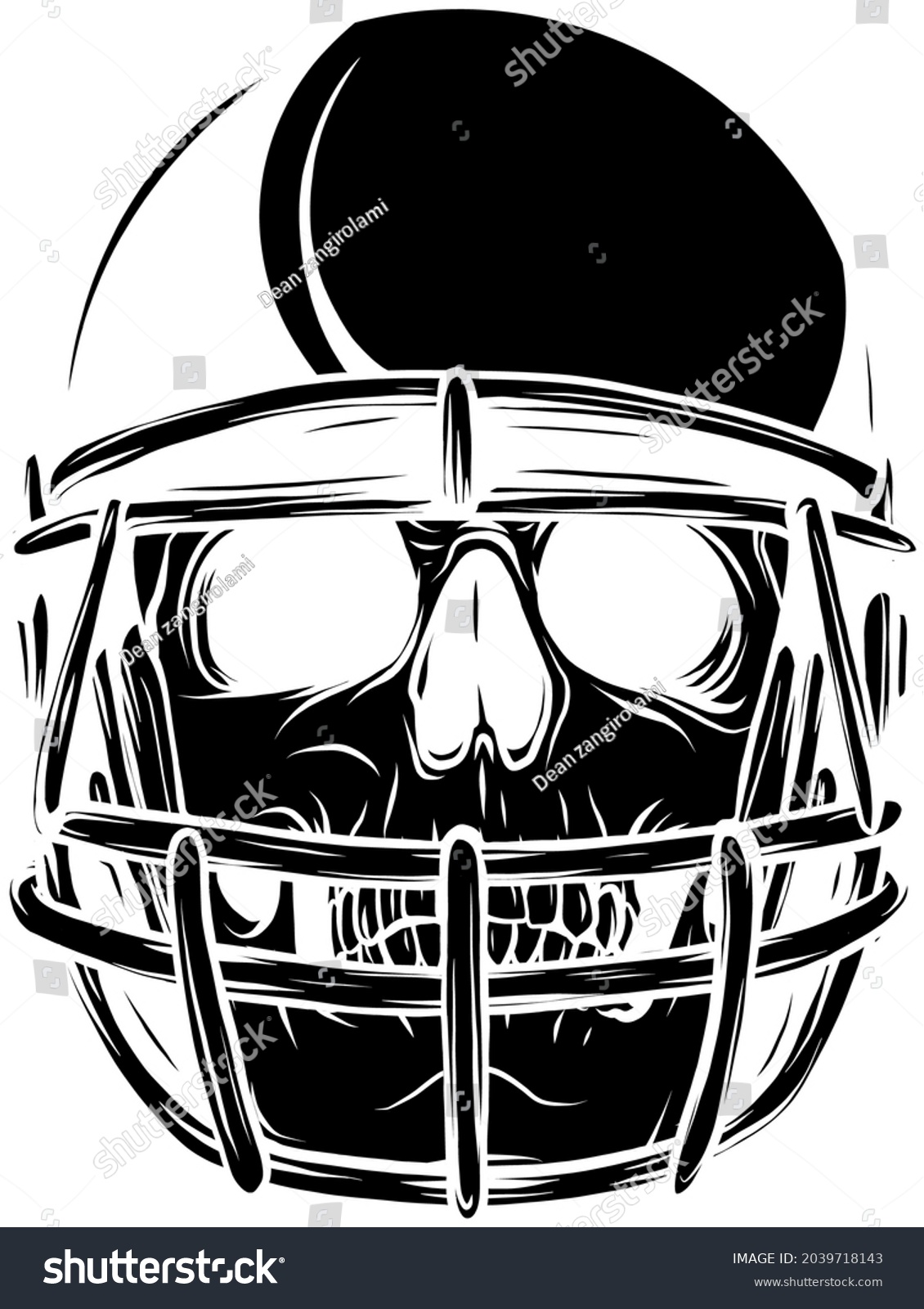 Silhouette Skull Helmet Vector Illustration Design Stock Vector ...