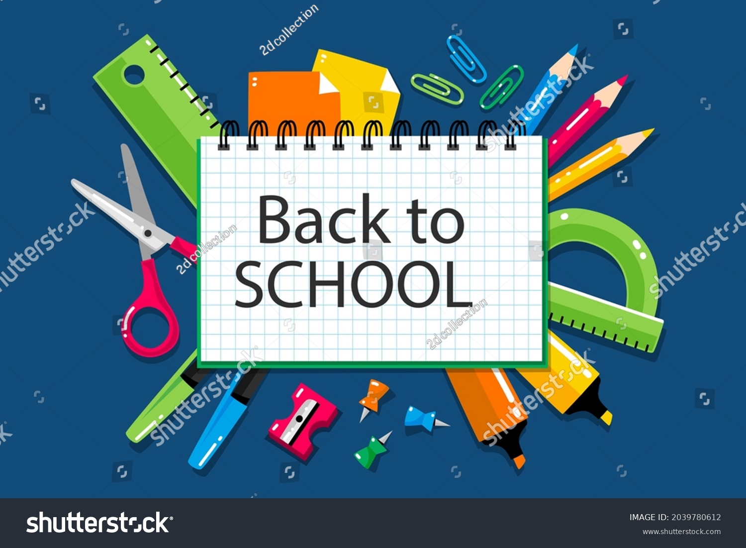 Back School Background Welcome Kids Template Stock Vector (Royalty Free ...