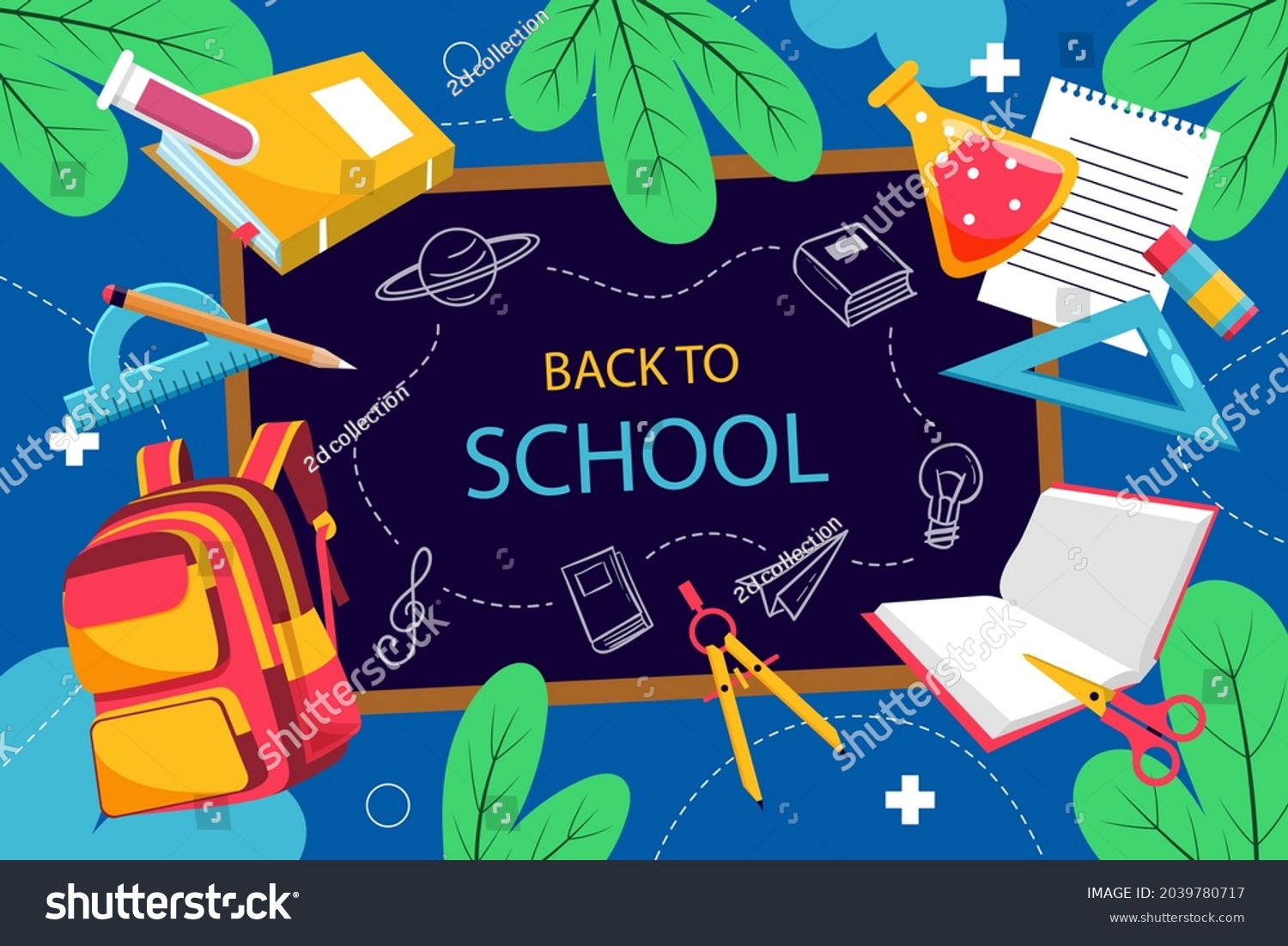 Back School Background Welcome Kids Template Stock Vector (Royalty Free ...