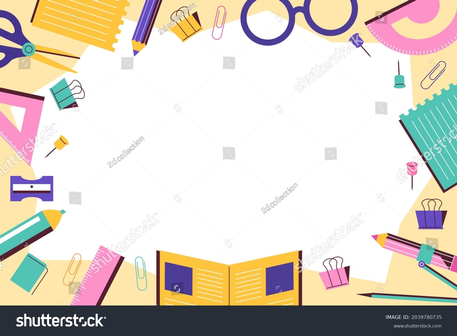 Back School Background Welcome Kids Template Stock Vector (Royalty Free ...