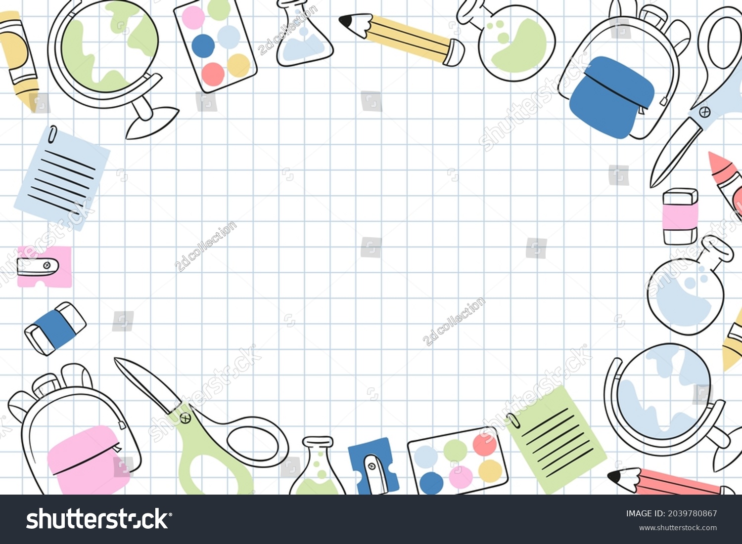 Back School Background Welcome Kids Template Stock Vector (Royalty Free ...