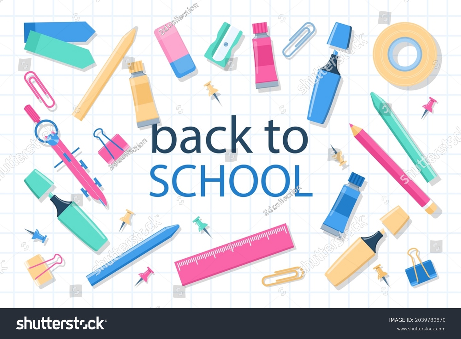 Back School Background Welcome Kids Template Stock Vector (Royalty Free ...