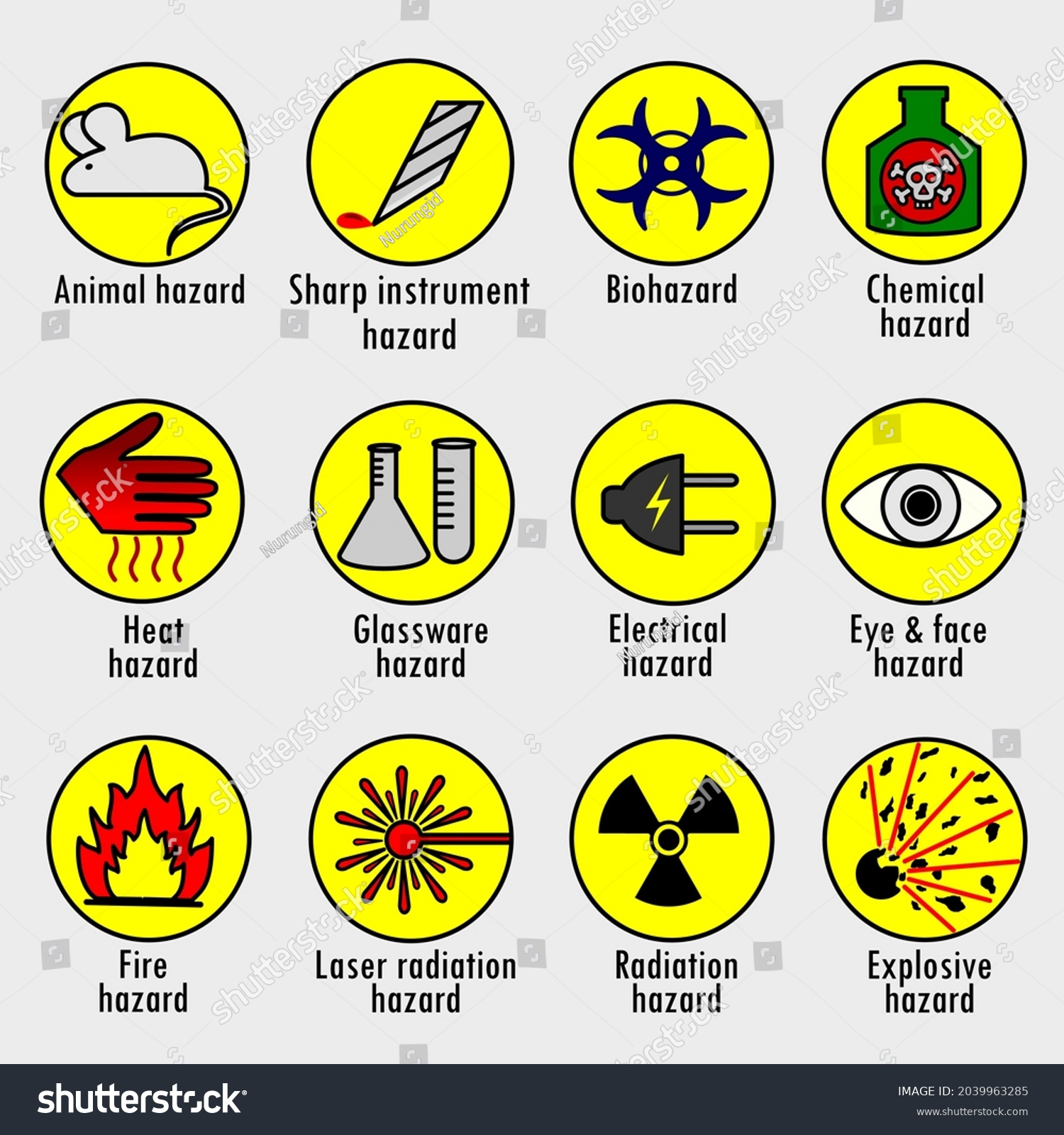 Vector Set Warning Signs Collection Hazard Stock Vector (Royalty Free ...