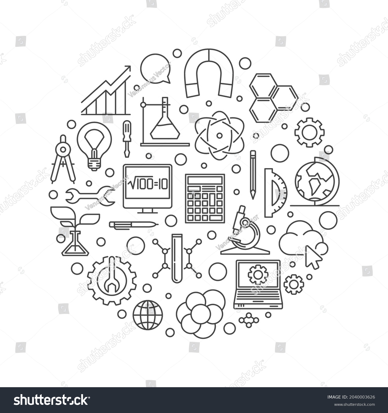 Stem Science Technology Engineering Mathematics Vector Stock Vector ...