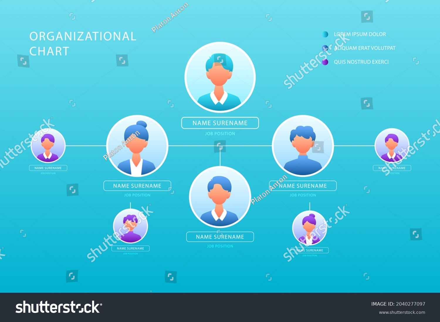 Organizational Chart Infographic Design Template Chart Stock Vector