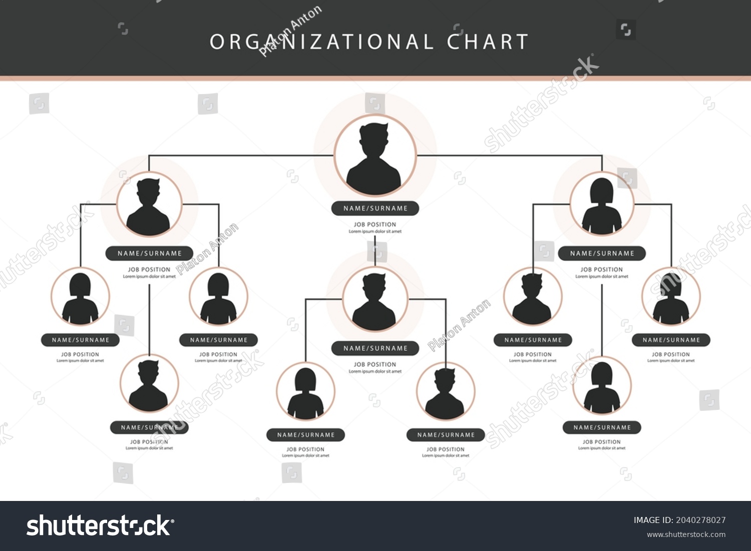 Organizational Chart Infographic Design Template Chart Stock Vector ...