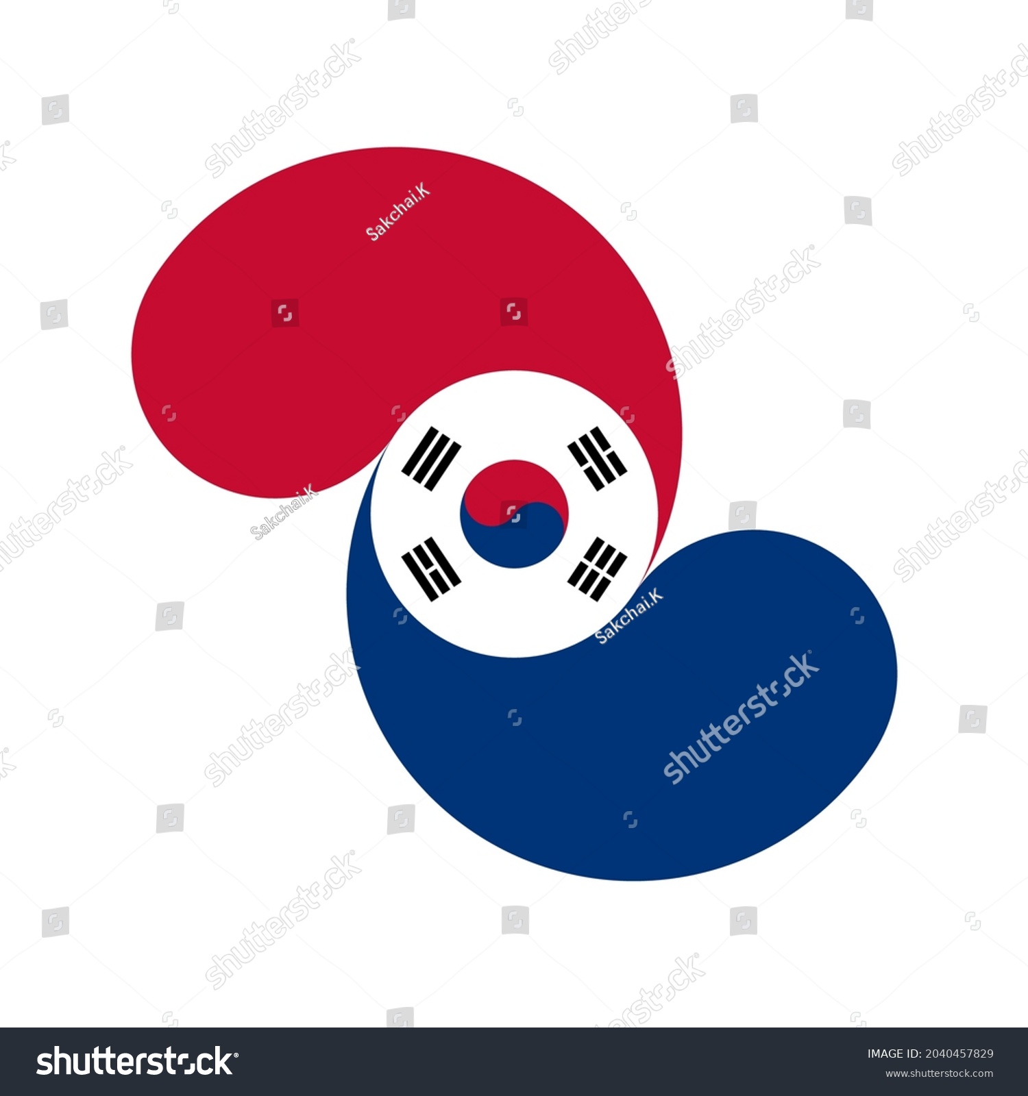 South Korea Flag Logo Sticker Print Stock Vector (Royalty Free ...