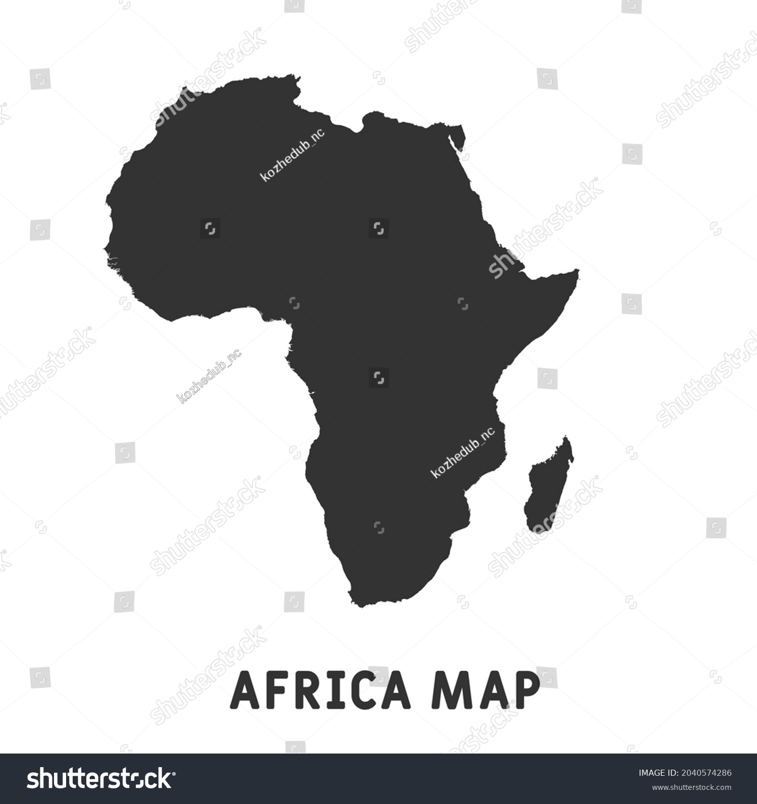 Africa Blank Map Vector Africa Map Stock Vector Royalty Free 2040574286 Shutterstock 