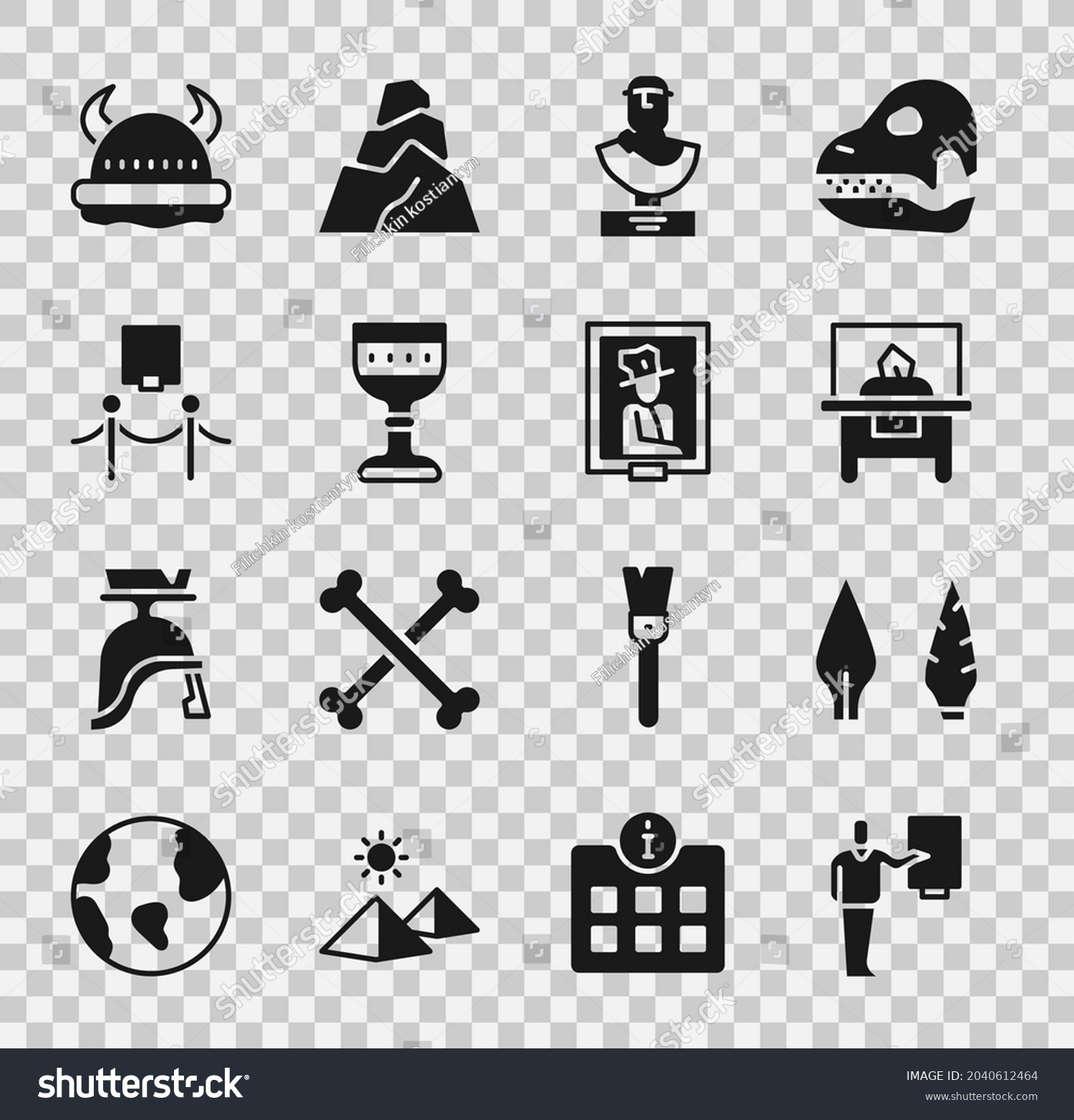 Set Museum Guide Stone Age Arrow Stock Vector (Royalty Free) 2040612464 ...