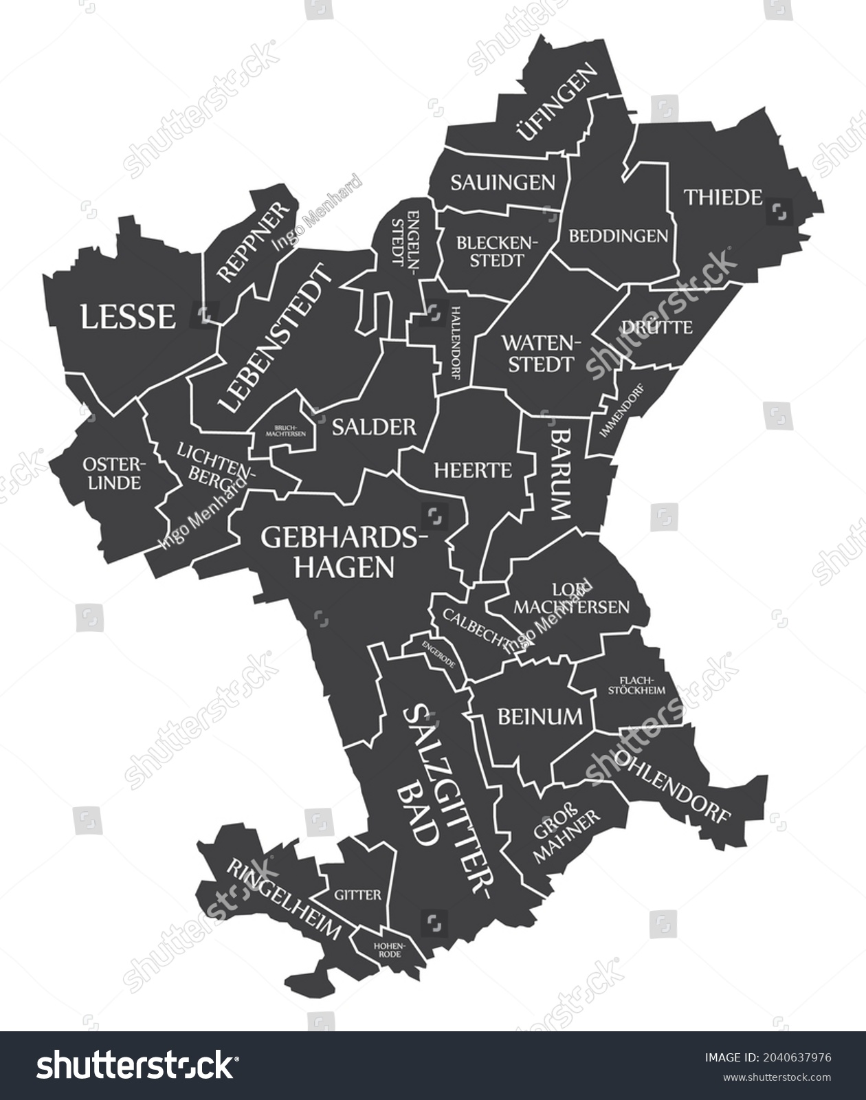 Salzgitter City Map Germany De Labelled Stock Vector (Royalty Free ...