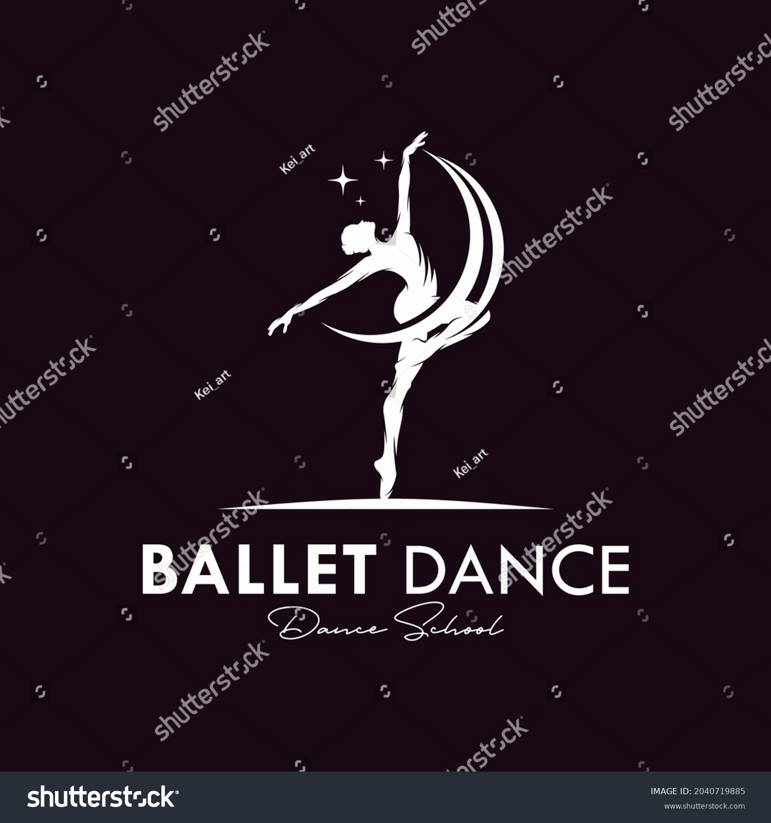 Young Gymnast Woman Dance Ribbon Logo Stock Vector (Royalty Free ...