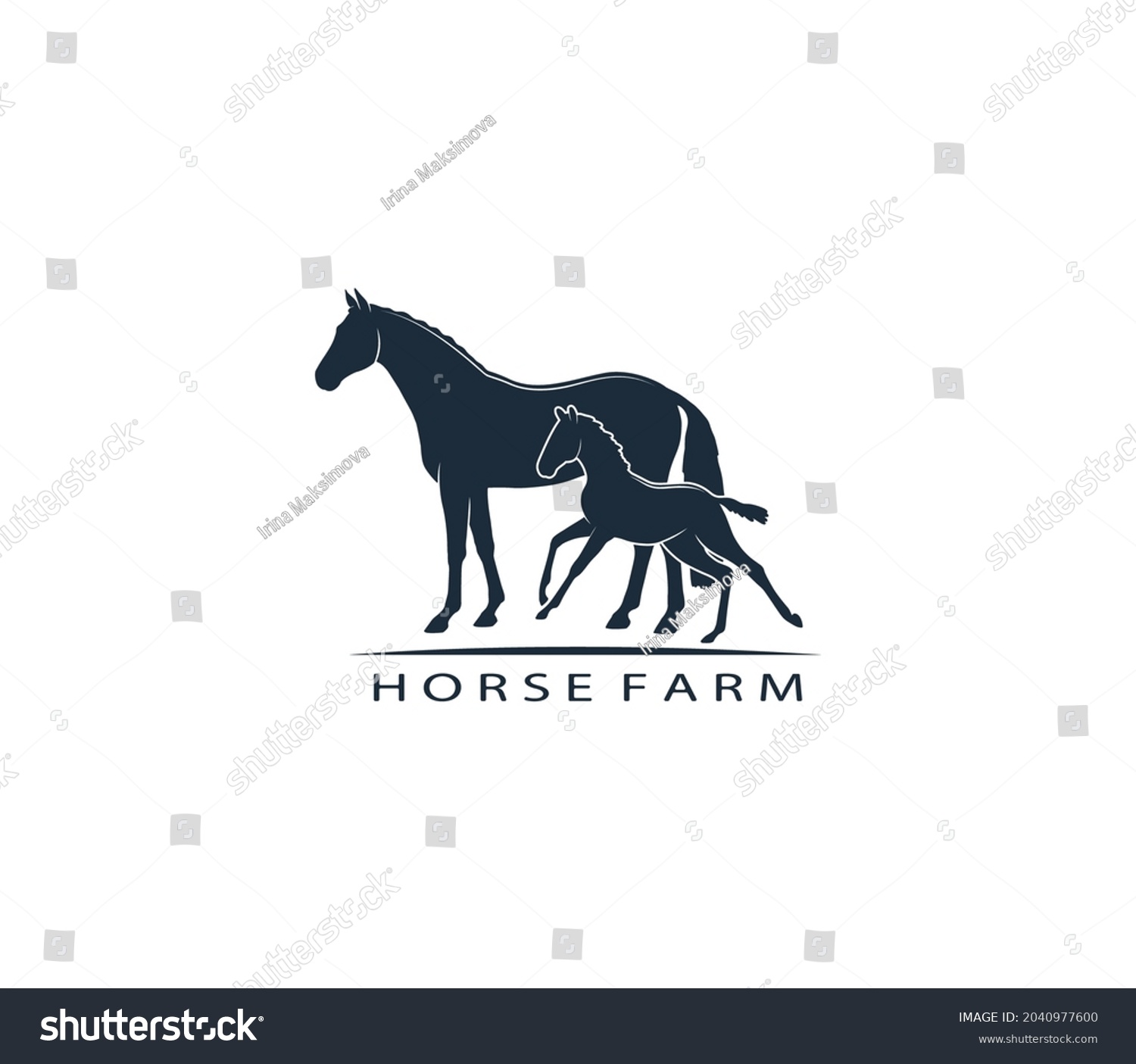 Logo Design Warmblooded Mare Foal Stock Vector (Royalty Free ...