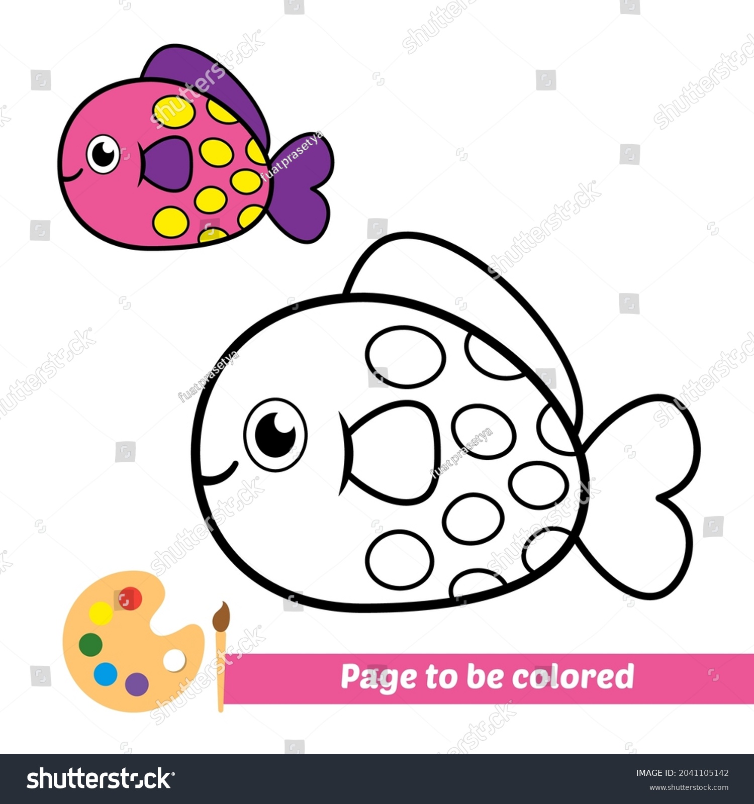 Coloring Book Fish Vector Image Stock Vector (Royalty Free) 2041105142