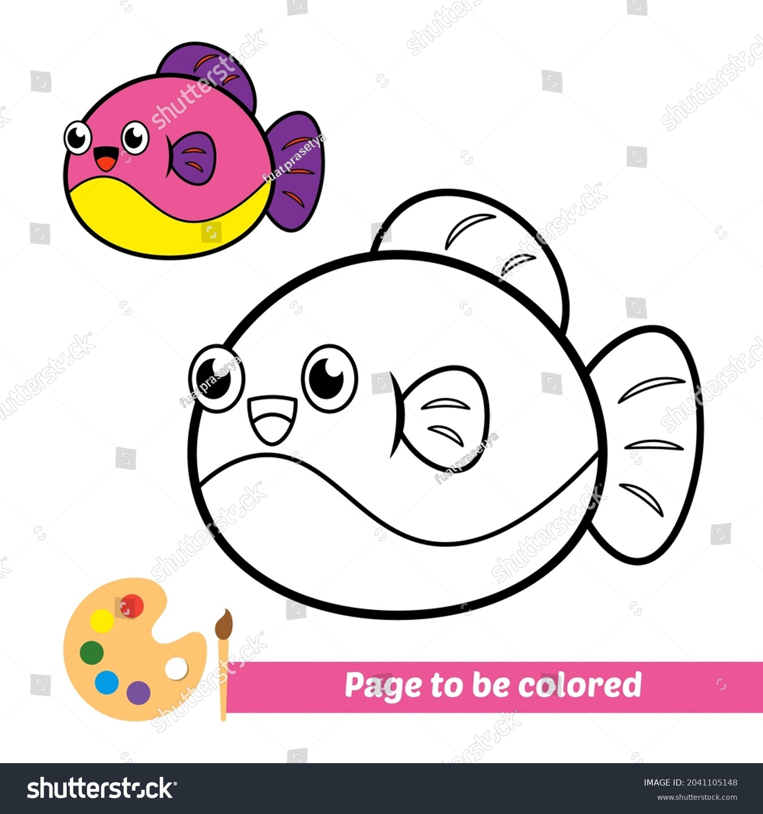 Coloring Book Fish Vector Image Stock Vector (Royalty Free) 2041105148