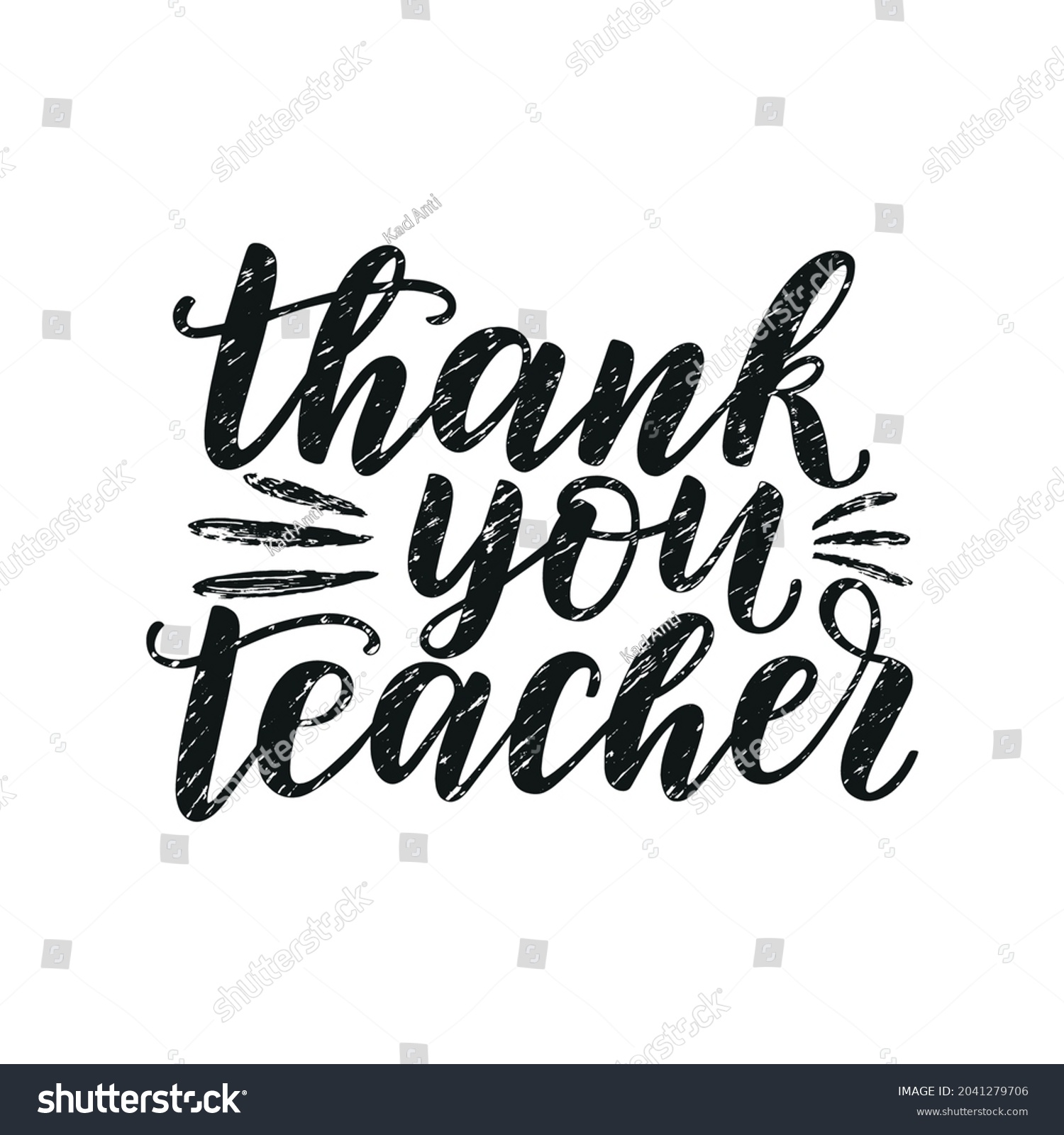 Thank You Teacher Lettering Quote Isolated Stock Vector (Royalty Free ...