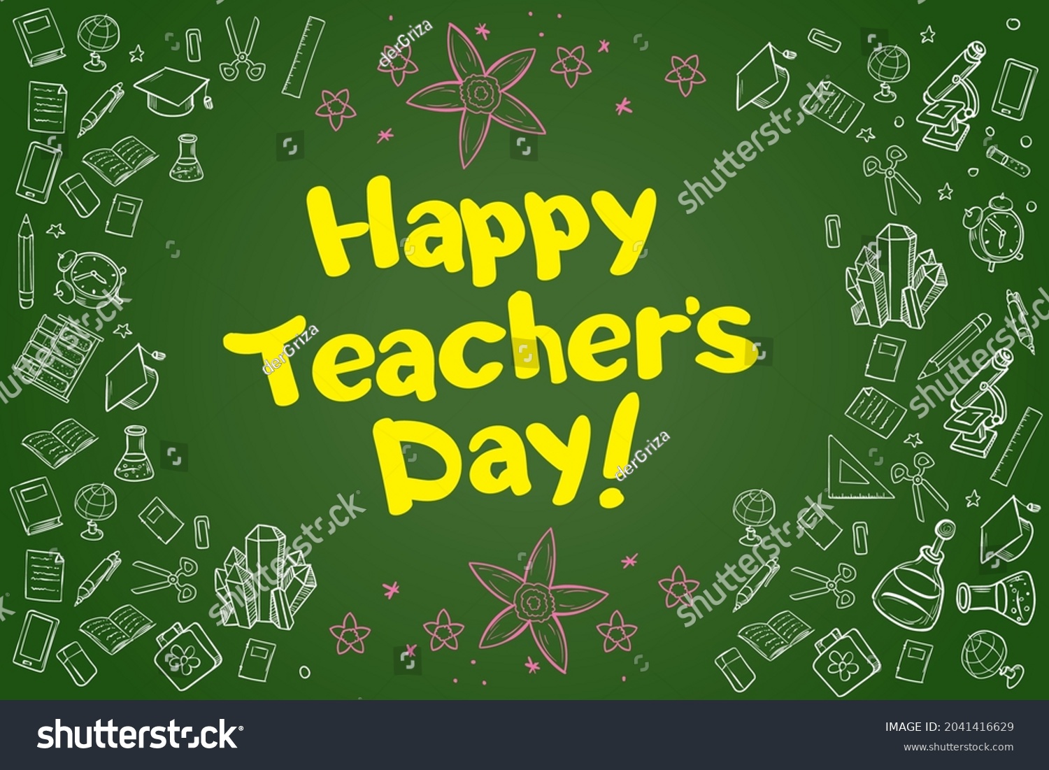 Happy Teachers Day Hand Writhen Text Stock Vector (Royalty Free ...