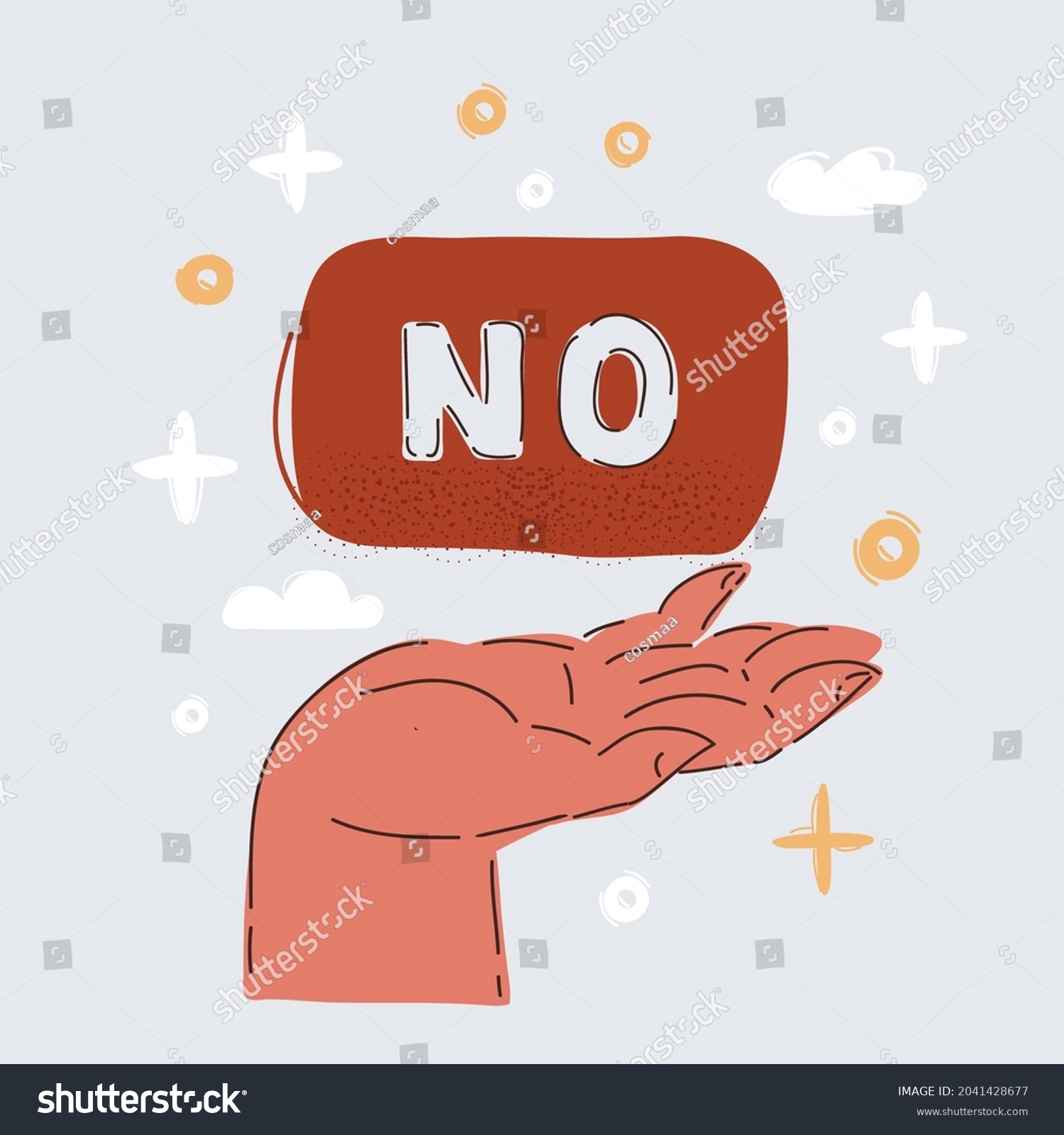 Cartoon Vector Illustration Hand No Word Stock Vector (Royalty Free ...