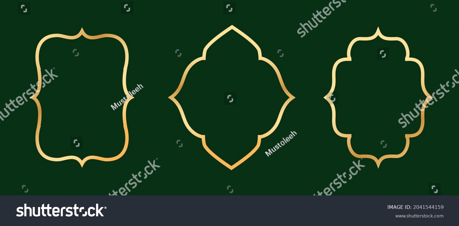 Set Three Gold Frames Arabic Style Stock Vector (Royalty Free ...