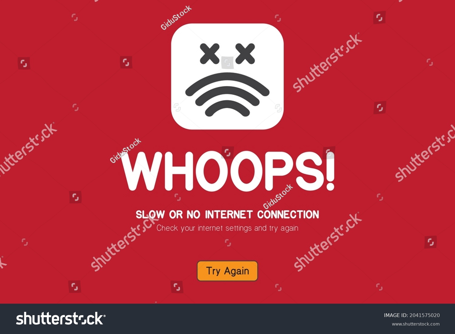 No Internet Web Page Design Concept Stock Vector (Royalty Free ...