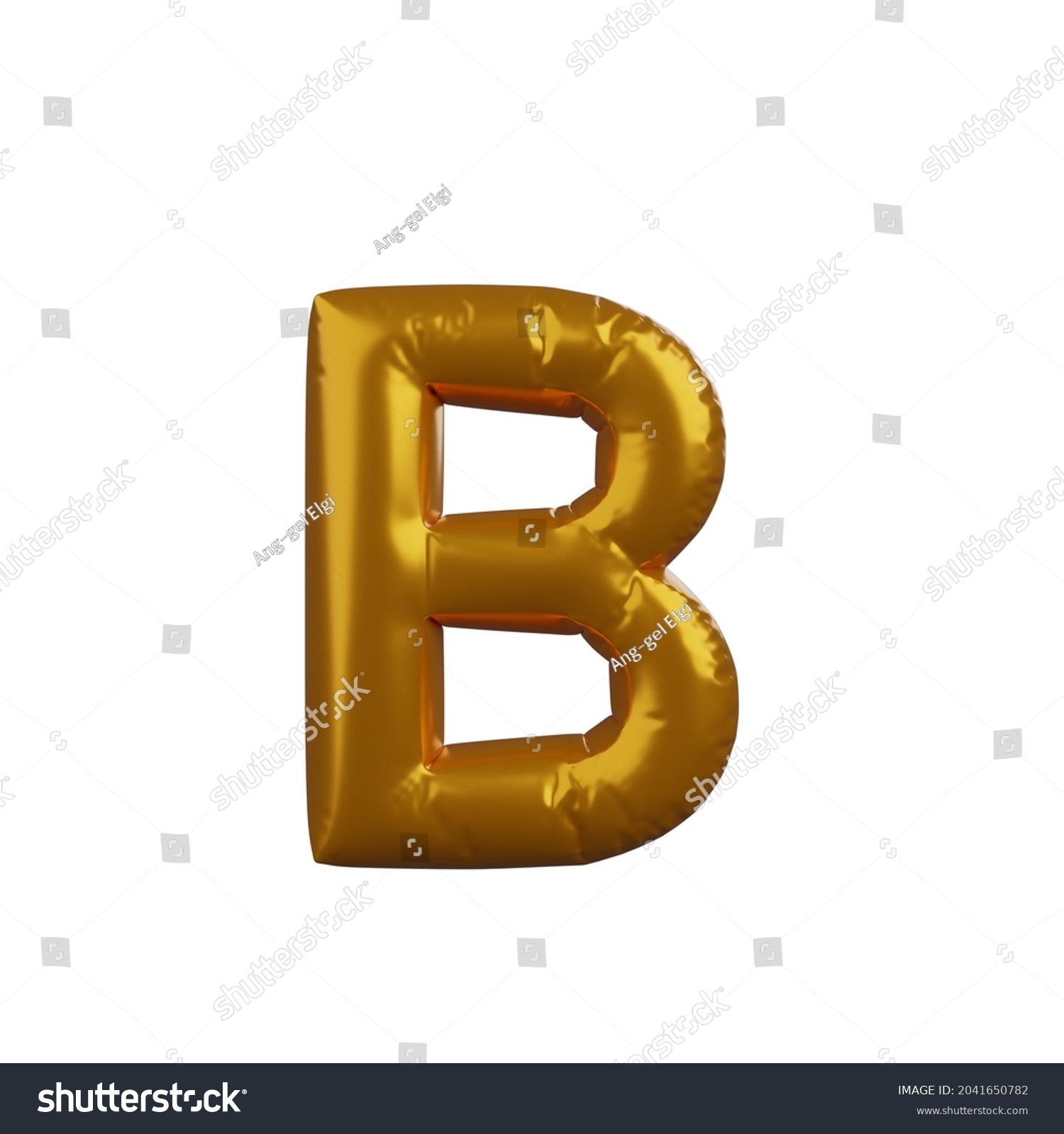 3d Illustration Golden Balloon Concept Alphabet Stock Illustration ...