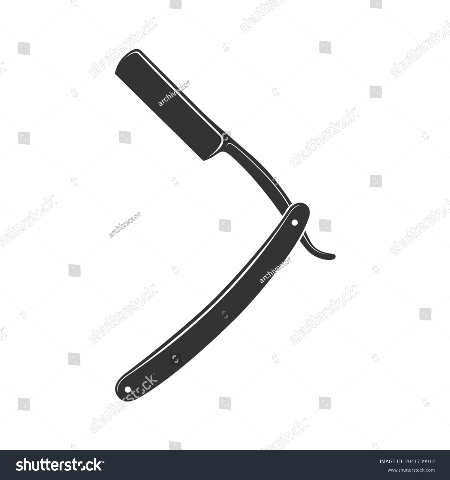 Straight Razor Icon Shaver Graphic Sign Stock Vector (Royalty Free ...