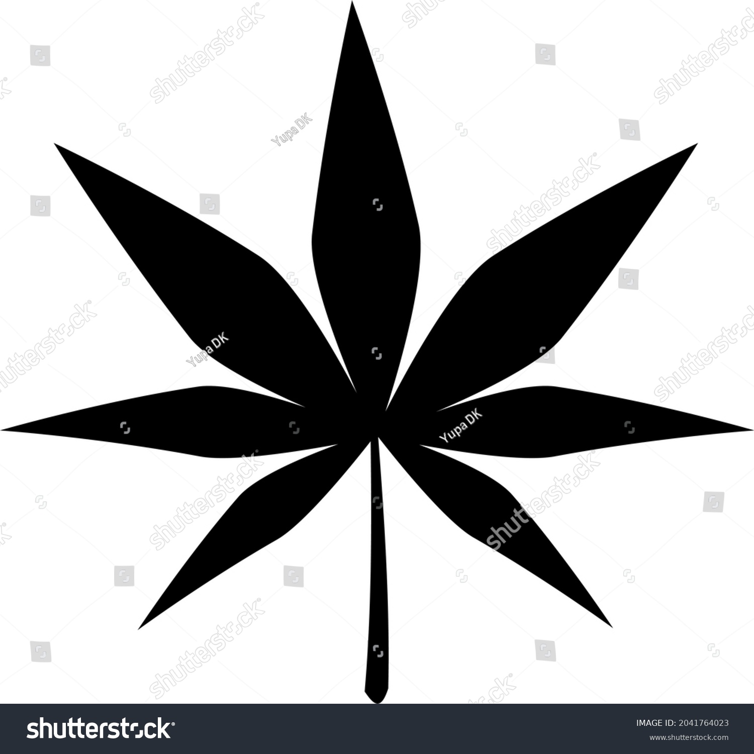 Vector Black Colored Cannabis Leaves Perfect Stock Vector (Royalty Free ...