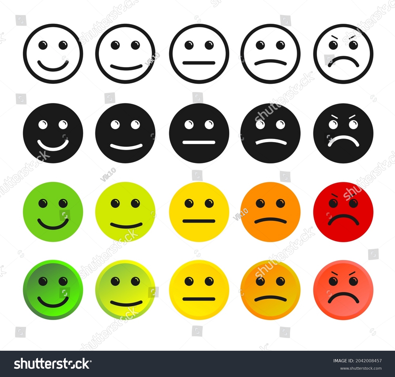 Rating Feedback Scale Isolated Emoticon Concept Stock Vector (Royalty ...