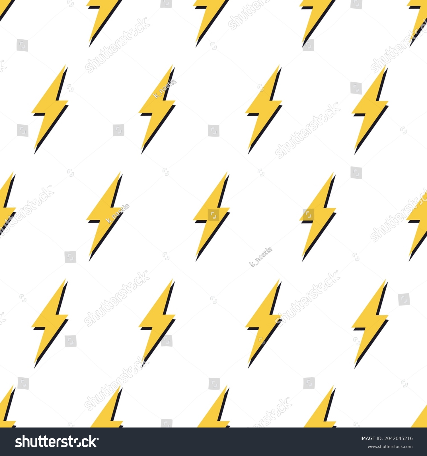 Lightning Bolt Horizontal Seamless Pattern Repeated Stock Vector ...