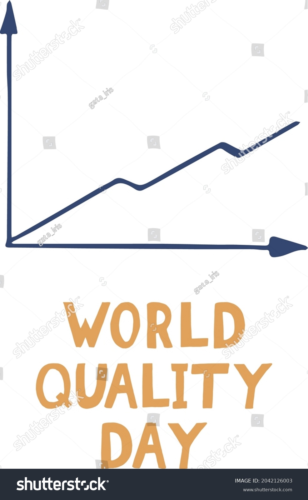 Growth Graph Lettering World Quality Day Stock Vector (Royalty Free